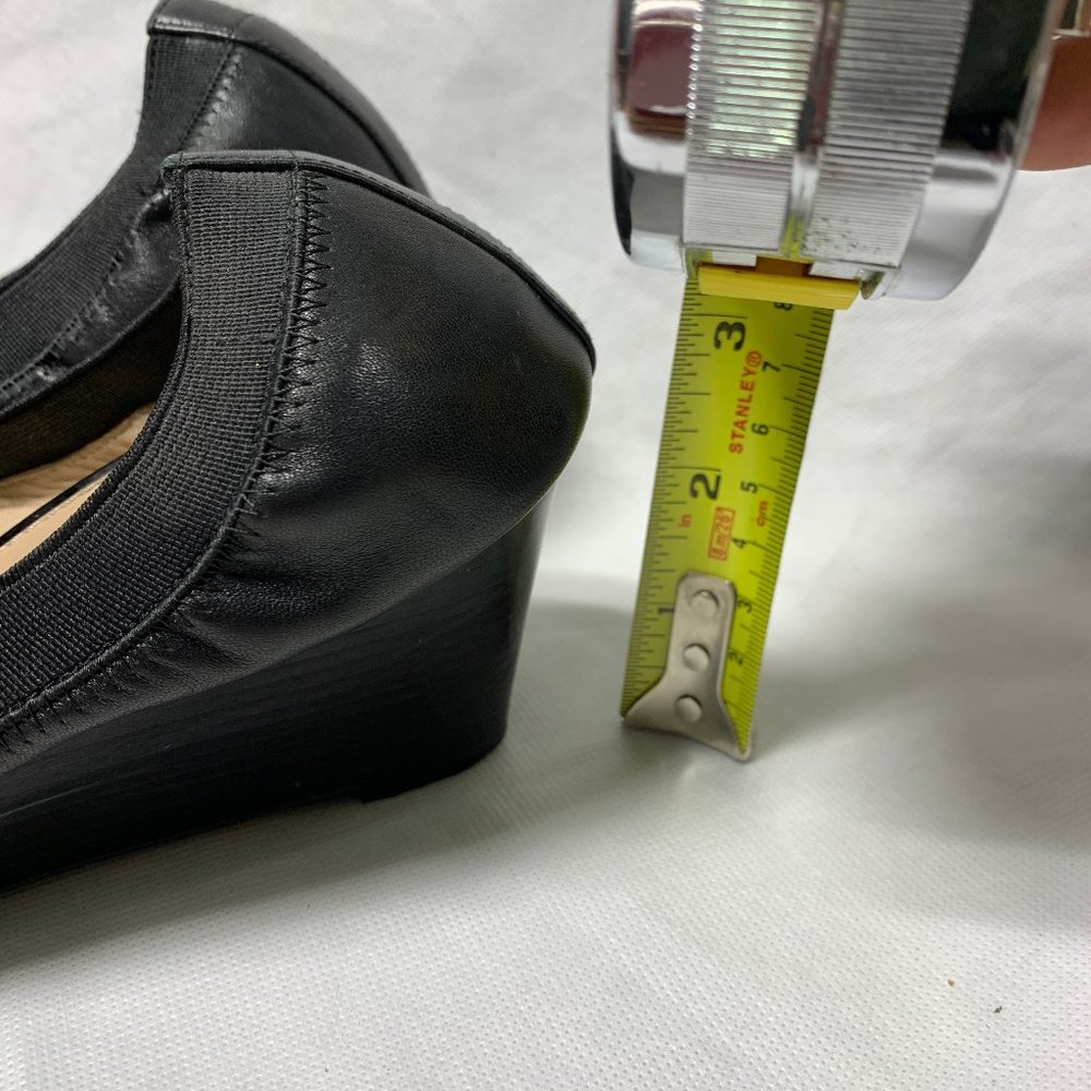 Tory Burch Black Leather Jolie Wedges - Picture 6 of 7